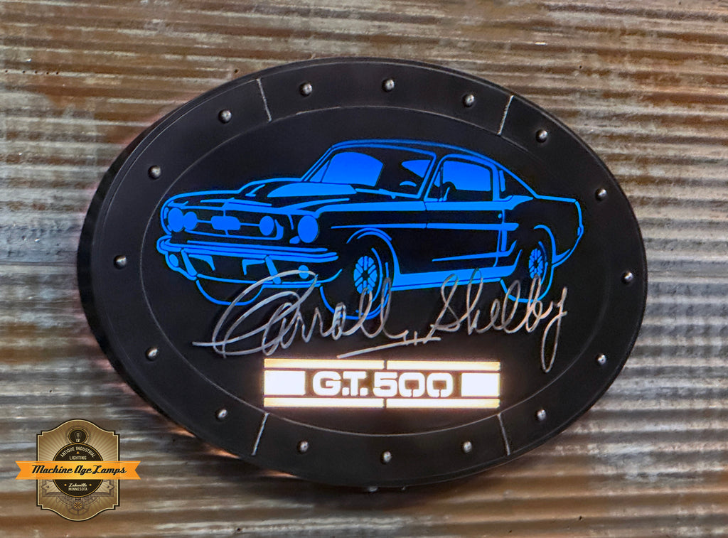 Steampunk Industrial / Carroll Shelby GT500 / Wall Sconce Art / Oval / Automotive / #5