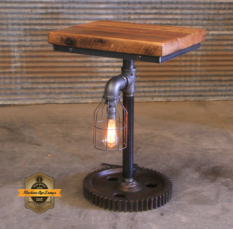 Steampunk Industrial / Barn Wood Top / Table Stand / Table #4297