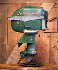 Steampunk Industrial / Antique Johnson Boat Motor / Nautical / Marine / Cabin / Lamp #4241 sold