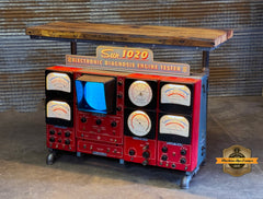 Steampunk Industrial / Antique Sun Engine Analyzer 1020 / Automotive / Barn wood Table / #4262