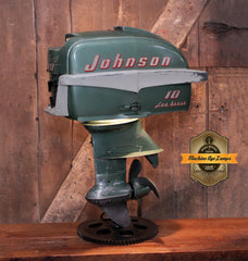 Steampunk Industrial / Antique Johnson Boat Motor / Nautical / Marine / Cabin / Lamp #4407