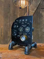 Steampunk  Aviation / Military / Instrument Panel Airplane / F-4 Phantom Cockpit Landing Gear & Flaps Instrument Sub Panel / Lamp #4412