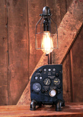 Steampunk  Aviation / Military / Instrument Panel Airplane / F-4 Phantom Cockpit Landing Gear & Flaps Instrument Sub Panel / Lamp #4412