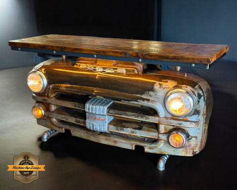 Steampunk Industrial / Dodge Truck 1952 / Bar / Barn Wood Top / Automotive / Table sold