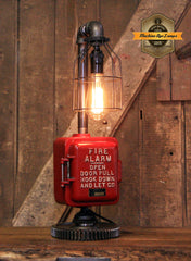 Steampunk Industrial Machine Age Lamp / Fireman / Police / Antique Call box / Alarm / Lamp #4251