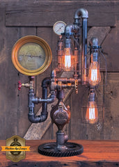 Steampunk Industrial / Steam Gauge Lamp  / Watson Stillman / Lamp #5004