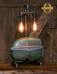 Steampunk Industrial / Boat Motor / Johnson / Nautical / Marine / Cabin /  Lamp #4233