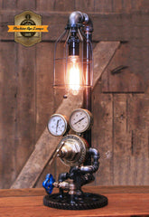 Steampunk Industrial Lamp / Antique Welding Regulator / Gear / Chicago / Lamp #4268