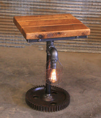 Steampunk Industrial / Barn Wood Top / Table Stand / Table #4297