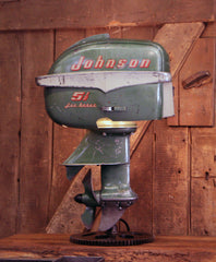 Steampunk Industrial / Antique Johnson Boat Motor / Nautical / Marine / Cabin / Lamp #4241 sold