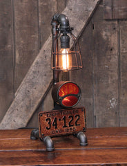 Steampunk Industrial / Antique 1930's / Stop tail light / License Plate / Automotive  / Hot rod / Lamp #4530