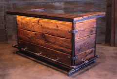 Steampunk Industrial Bar / Barnwood  / Hostess Stand / Automotive / 82"  / #4410