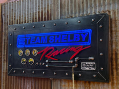 Steampunk Industrial / Carroll Shelby / Wall Sconce Art / Team Racing / Automotive /  #1