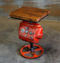 Steampunk Industrial Table / Side / Antique Farmall Tractor dash / Farm  /  Barnwood / Table #4148
