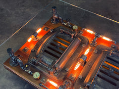 Steampunk Industrial Barnwood Coffee Table / Machine Age Lamps / Steam Gauge / Boiler Door /  Table  #4132