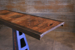 Steampunk Industrial Table / Pub / Antique Auto Soler Stand /  Barnwood / Table #4163