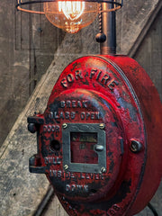 Steampunk Industrial / Fire Alarm Switch / Gear Base / ADT / Fireman / #4249