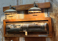 Steampunk Industrial /Cheverolet 1940's truck Dash / Wall Light / Sconce / Barnwood /  Lamp #4256 sold