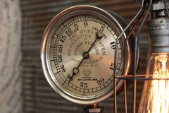Steampunk Industrial / Steam Gauge Lamp  / 6" Steam Gauge / Gear  /  Lamp #4399