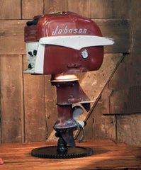 Steampunk Industrial / Antique Johnson Boat Motor / Nautical / Marine / Cabin / Lamp #4177