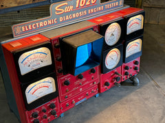 Steampunk Industrial / Antique Sun Engine Analyzer 1020 / Automotive / Barn wood Table / #4262