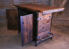 Steampunk Industrial / Bar / Barnwood /  42" Tall / Steam Gauge / Pub Table / #4105