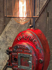 Steampunk Industrial / Fire Alarm Switch / Gear Base / ADT / Fireman / #4249