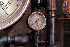 Steampunk Industrial / Steam Gauge Lamp / Boiler Gauge / Lamp #4509