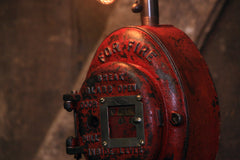 Steampunk Industrial / Fire Alarm Switch / Gear Base / ADT / Fireman / #4249