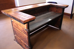 Steampunk Industrial Bar / Barnwood  / Hostess Stand / Automotive / 82"  / #4410