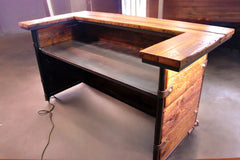 Steampunk Industrial Bar / Barnwood  / Hostess Stand / Automotive / 82"  / #4410