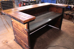 Steampunk Industrial Bar / Barnwood  / Hostess Stand / Automotive / 82"  / #4410