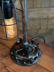 Steam punk Industrial table lamp / electrical motor base. #4263