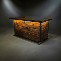 Steampunk Industrial Bar / Barnwood  / Hostess Stand / Automotive / 82"  / #4410