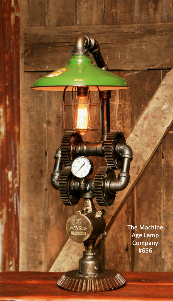 Steampunk Industrial Vintage Farm Gear Lamp, Light , #665
