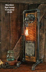 Steampunk Industrial Lamp Antique Boiler Door - #140 SOLD
