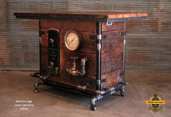 Steampunk Industrial / Bar / Barnwood /  42" Tall / Steam Gauge / Kegerator/ Pub Table / #3616