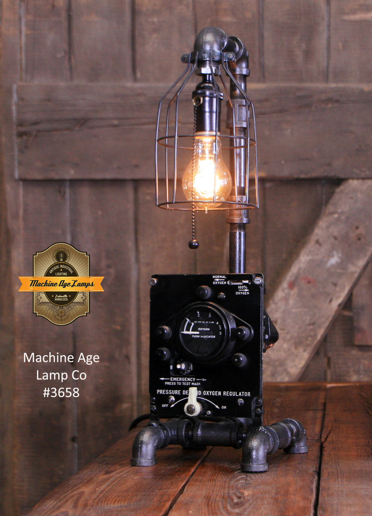 Steampunk Industrial / F86 / USAF / Aviation / Airplane Instrument Panel / Lamp #3658
