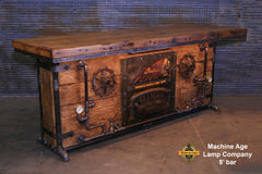Steampunk Industrial / Bar / Barnwood  / Hostess Stand / Large 8' Table / Pub / #3100