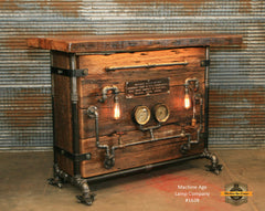 Steampunk Industrial / Bar / Railroad / Hostess Stand / Table / Pub / #1638