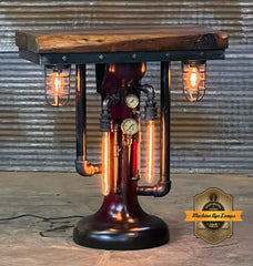 Steampunk Industrial Table / Antique Cream Separator Base / Barnwood / Hostess Stand / Table #4060