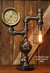 Machine Age Steampunk Steam Gauge Lamp #585