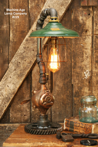Steampunk Industrial Lamp, Steam Gauge  #229 - SOLD