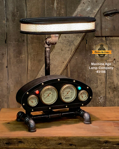Steampunk Industrial / Antique Vintage Gauges / Automotive  / Rat  Hot rod / Lamp #3186 sold