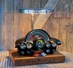 Steampunk Industrial / Corvette / Antique Instrument Panel / Automotive / 1958-1962 / Lamp #2690