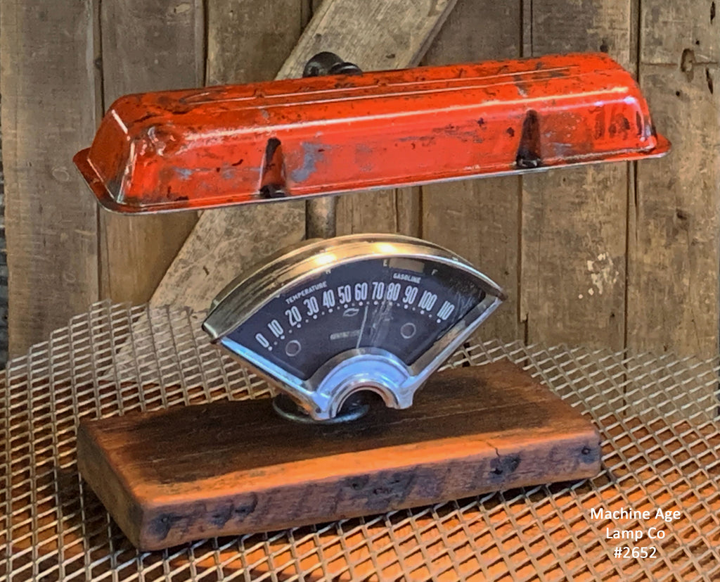 Steampunk Industrial / Antique 1956 Chevy Bel Air Dash / Automotive  / Valve Cover / Hot rod / Lamp #2652