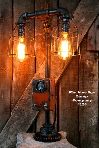 Steampunk Lamp, By Machine Age Lamps, Industrial, Allis-Chalmers Farm - #126 - SOLD
