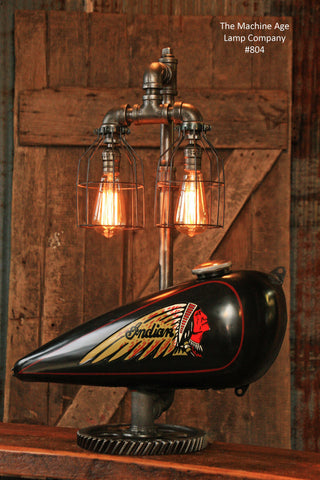 Steampunk Tank Lamp Vintage c1930 Indian Chief Motorcycle  Gas Tank - #804 sold