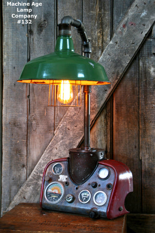 Steampunk Lamp, Farmall Tractor Dash, Farm Industrial - #132 - SOLD