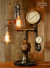 Steampunk, Industrial Steam Gauge and Gear Lamp #522 sold